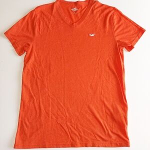 HOLLISTER v neck orange t shirt Size small